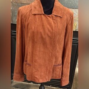 Sundance Bellinger suede moto style jacket. Like new, XL, reddish brown, lining.